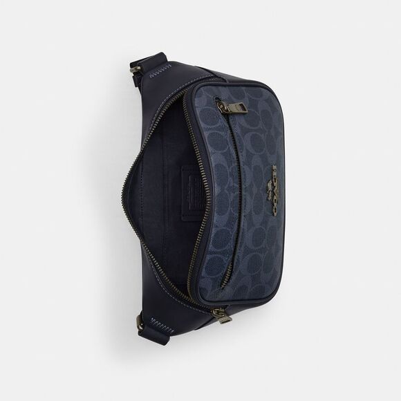 NWT Coach Outlet Elias Belt Bag In Signature Denim - Picture 3 of 5